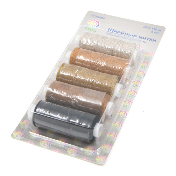 Набор ниток 20/3, 110м, ассорти, 5шт/набор Astra&Craft (ассорти)