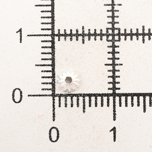 4AR202 Шапочка для бусин, 3мм 100шт/упак, Astra&Craft (Серебро)