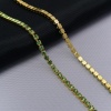 ЦС009ЗЦ2 Стразовые цепочки (золото), цвет: зеленый, размер 2 мм, 30 см/упак.