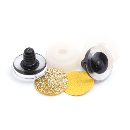 AR1219-C Глаза искристые золотые 20мм, 2шт/упак