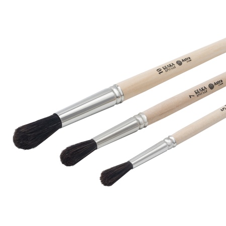 Набор кистей №2, белка (круглая ученическая №5,7,10), 3шт/уп, Astra&Craft