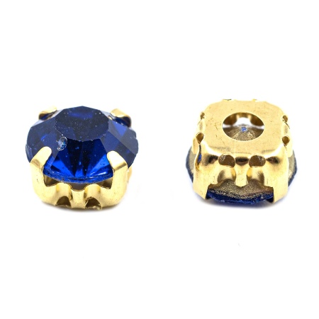 4AR167/168 Хрустальные стразы в цапах/золото, 8мм, 20шт/упак, Astra&Craft (25 синий)