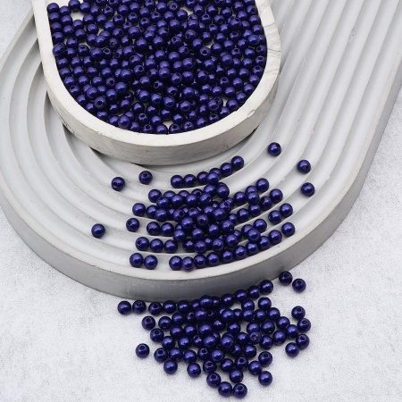 Бусины пластиковые, 'жемчуг', цветные, круглые, 5мм, 25гр, Astra&Craft (041 NL синий)