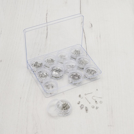66968 Набор фурнитуры для изготовления бижутерии, серебро Astra&Craft
