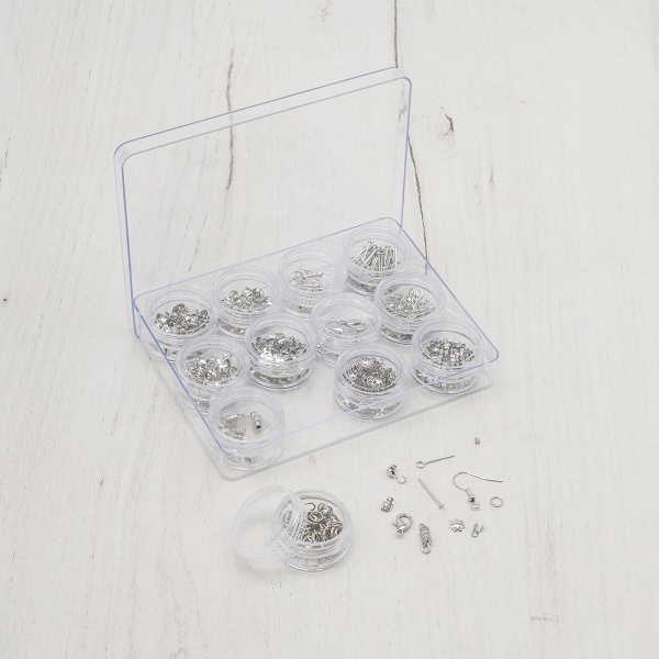 66968 Набор фурнитуры для изготовления бижутерии, серебро Astra&Craft