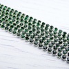 ЦС010СЦ2 Стразовые цепочки (серебро), цвет: изумрудный, размер 2 мм, 30 см/упак.