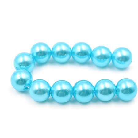 Бусины пластиковые, 'жемчуг', цветные, круглые, 10мм, 25(+/-3)гр, Astra&Craft (029 NL голубой)