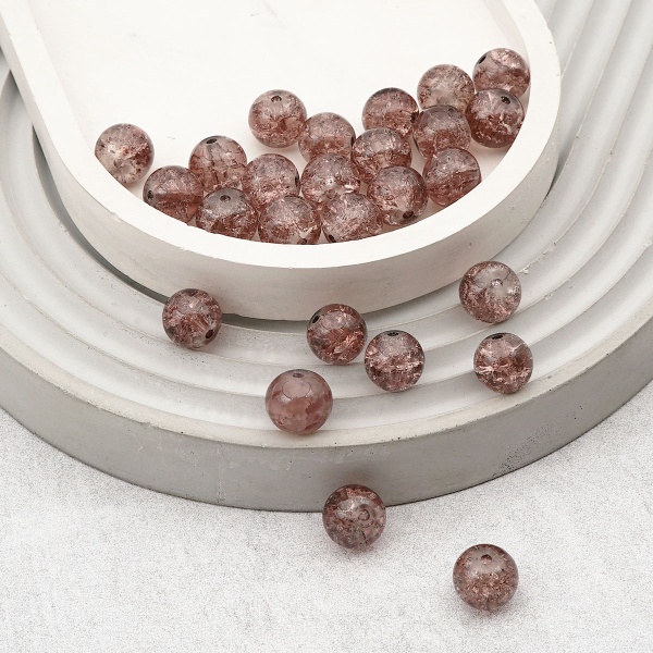 1301143 Бусины стеклянные 'Кракле' 10мм, упак/26шт., Astra&Craft (1 коричневый)