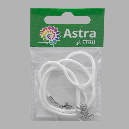 65237 Шнур с замком замшевый, 2мм, 45см. Astra&Craft (6034 белый)