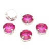 РЦ009НН10 Хрустальные стразы в цапах круглой формы, фуксия 10 мм, 5 шт. Astra&Craft
