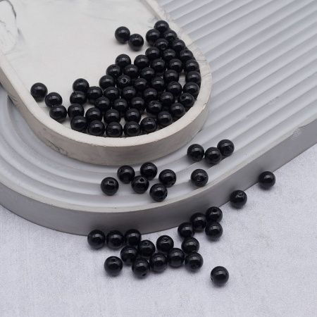 (7706545/7738652) Бусины круглые, пластик, 8мм, 500гр Astra&Craft (046 NL черный)