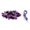 160817 Набор деревянных бусин со шнуром, фиолетовый микс, 6,8,10,12мм, 21гр, 90шт/упак, Astra&Craft