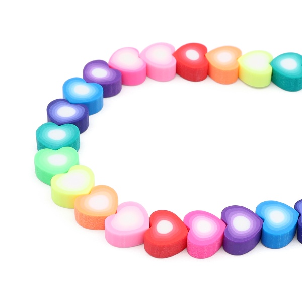 ZZ1338 Бусины из полимерной глины 'Сердечки радужные ', 300шт/упак, Astra&Craft