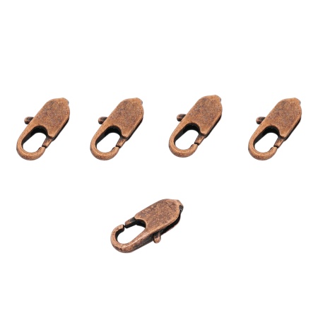 4AR237 Замок для бус карабин, 12мм, 5шт/упак, Astra&Craft (Медь)
