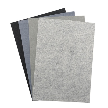 Фетр листовой мягкий ассорти, 1.0мм, 20х30см, 4шт/упак, Astra&Craft (7 черный,серый,графит,мраморный)