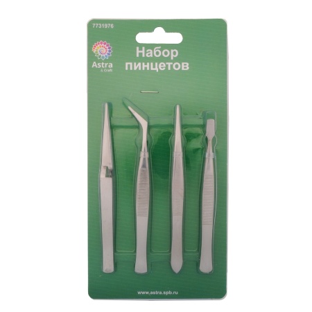 XQ312 Набор пинцетов 4 шт, Astra&Craft