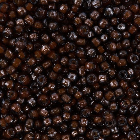 Бисер, (стекло), 11/0, упак./20 гр., Astra&Craft (309 коричневый/прозрачный с цветным центром, глянцевый)