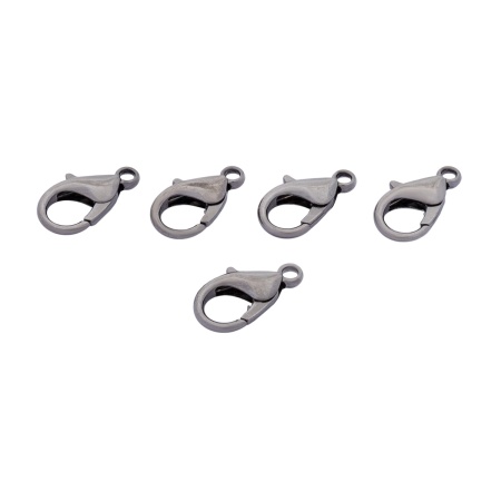 4AR2042 Замок для бус карабин, 14(+/-0,5) мм, 5 шт/упак, Astra&Craft (черный)