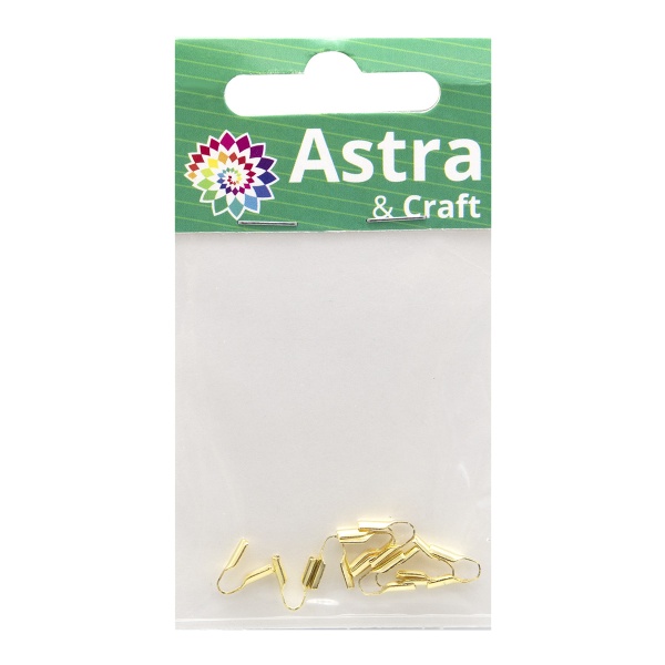 4AR2029 Концевик-зажим для шнура, 2 мм, 10шт/упак, Astra&Craft (золото)
