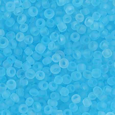 Бисер, (стекло), 11/0, упак./20 гр., Astra&Craft (М3 голубой/прозрачный, матовый)