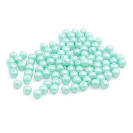 Бусины пластиковые, 'жемчуг' с покрытием АВ, цветные, круглые, 8мм, 25гр, Astra&Craft (16 мята)