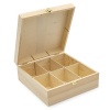 LYE015988 Шкатулка деревянная с шестью отсеками (сосна/фанера из тополя), 21.5*21.5*8.5см