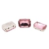 ПЦ005НН1318 Хрустальные стразы в цапах прямоугольные (серебро) светло-розовый 13*18мм, 3шт/упак Astra&Craft