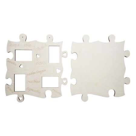 L-497 Деревянная заготовка фоторамка 'Пазлы', 31*35 см, Astra&Craft