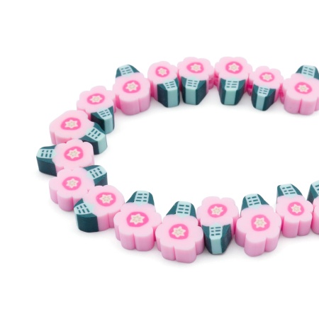 ZZ1385 Бусины из полимерной глины 'Цветы розовые', 50шт/упак, Astra&Craft