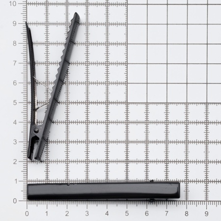 4AR082 Основа для заколки крокодил, черная 7,5см, 2 шт/упак, Astra&Craft