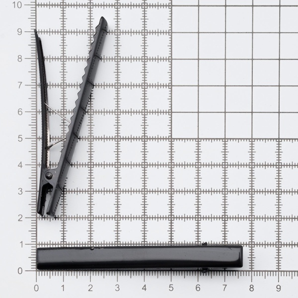 4AR082 Основа для заколки крокодил, черная 7,5см, 2 шт/упак, Astra&Craft