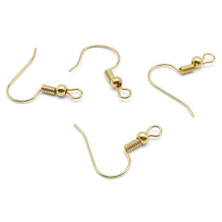 OTH1522 Основа 'Крючок с бусиной', 18мм, 4шт/уп (золото)