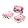 ПЦ005НН1318 Хрустальные стразы в цапах прямоугольные (серебро) светло-розовый 13*18мм, 3шт/упак Astra&Craft