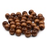 Бусины деревянные,натуральные, круглые, 16мм, 50гр, 40(+/-2) шт/упак, Astra&Craft (коричневый)