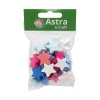 4AR2001 Бусины деревянные, цветные, звездочки, 20мм, 21гр, 30шт/упак, Astra&Craft (сине-розовый микс)