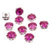 РЦ009НН8 Хрустальные стразы в цапах круглой формы, фуксия 8 мм, 10 шт. Astra&Craft