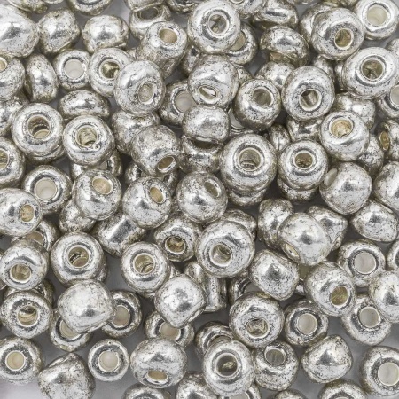Бисер Astra&Craft 6/0, 15г (1109 серебро/глянц.покрытие)