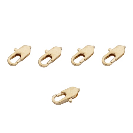4AR236 Замок для бус карабин, 10мм, 5шт/упак, Astra&Craft (Золото)