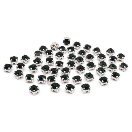 4AR159/166 Хрустальные стразы в цапах/серебро, 4мм, 50шт/упак, Astra&Craft (36 изумрудный)