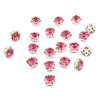 СЦ009НН66 Хрустальные стразы в металлических цапах (Серебро) Розовый, 6х6 мм, 20 шт/упак.