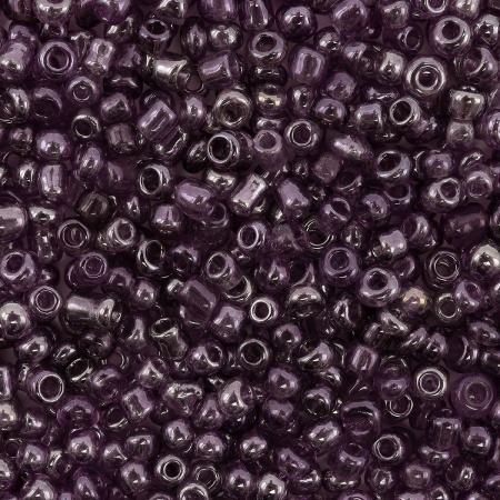 Бисер, (стекло), 11/0, упак./20 гр., Astra&Craft (111А фиолетовый/прозрачный, глянцевый)