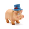 AS15-02, Миниатюра. Свинка в синей шляпе 3*1 см