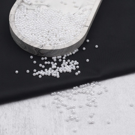 (7708331) Бусины круглые, пластик, 3мм, 500гр (001 NL белый)