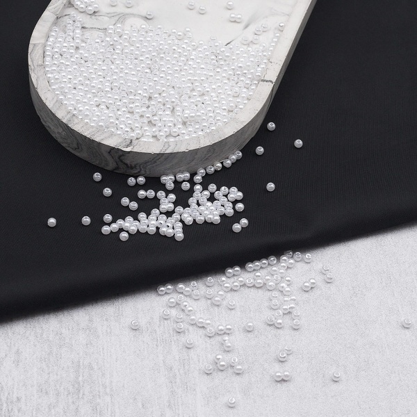 (7708331) Бусины круглые, пластик, 3мм, 500гр (001 NL белый)