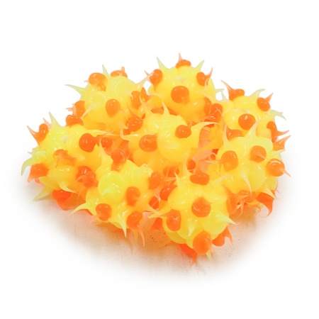 RUB0001C Бусины резиновые с шипами, 12 мм, упак./8 шт., Astra&Craft (02 желтый/оранжевый)