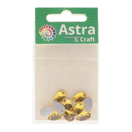 ХК004НН712 Хрустальные стразы пришивные формы 'капля', желтый 7х12 мм 10 шт/упак.