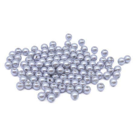 Бусины пластиковые, 'жемчуг', цветные, круглые, 8мм, 25гр, Astra&Craft (MH.КР.08.029.02 серый)