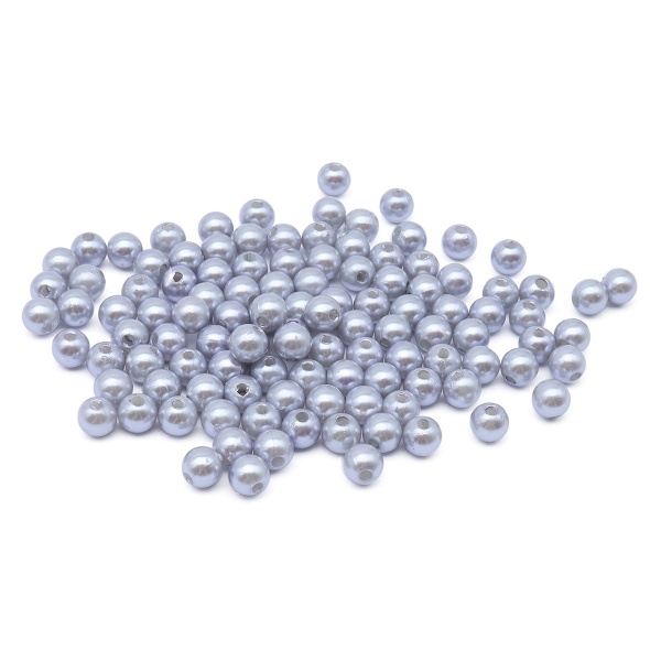 Бусины пластиковые, 'жемчуг', цветные, круглые, 8мм, 25гр, Astra&Craft (MH.КР.08.029.02 серый)
