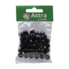 2024 Бусины пластиковые, акрил, прозрач. в цвете, граненые круглые, 10мм, 25гр, Astra&Craft (90 черный)