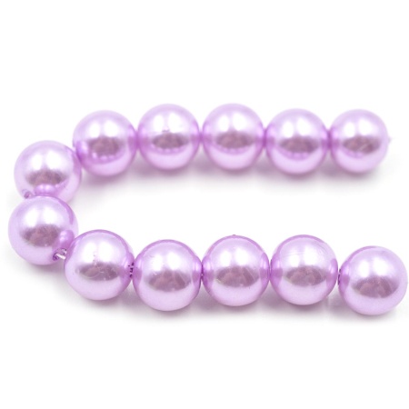 Бусины пластиковые, 'жемчуг', цветные, круглые, 10мм, 25(+/-3)гр, Astra&Craft (017 NL сиреневый)